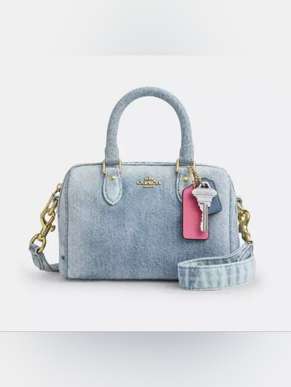 Mini Rowan Crossbody Bag
In Loved Denim With Charms